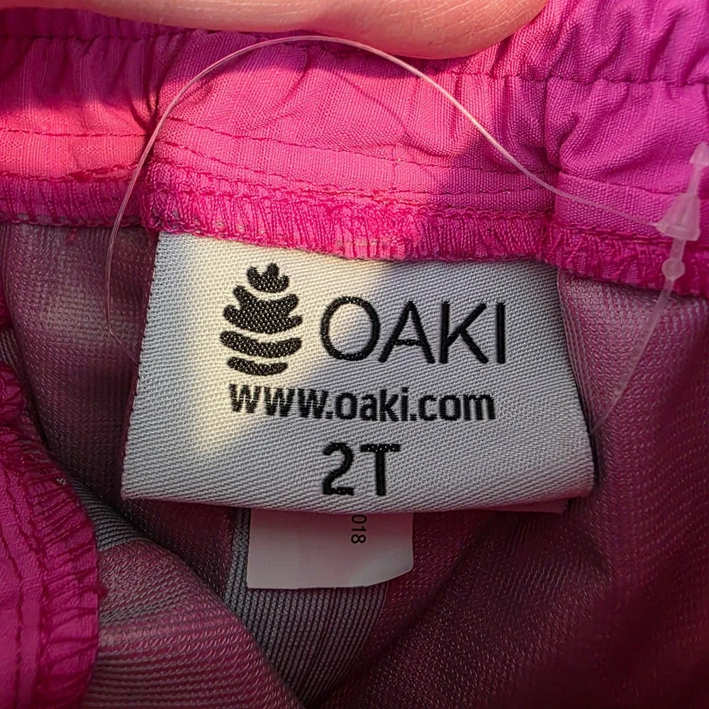 Oaki Kids Pink Waterproof Rain Pants Seam Sealed Neoprene Adjustable Cuffs 2T
